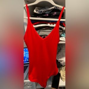 ARITZIA TALULA red tank bodysuit